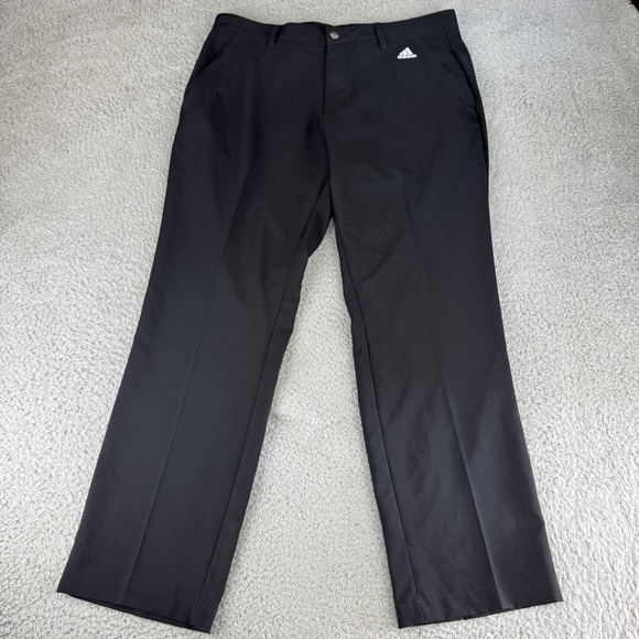 Adidas Golf Pants Size 36x30 Black Stretch Performance 3-Stripe Logo Preppy Mens - Picture 1 of 10